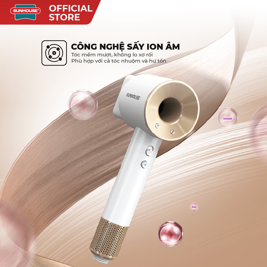 Máy sấy tóc ion âm Sunhouse SHD2320 - Đầu sấy xoay 360 độ - 3 tốc độ gió - X2 tốc độ sấy - Ảnh 3