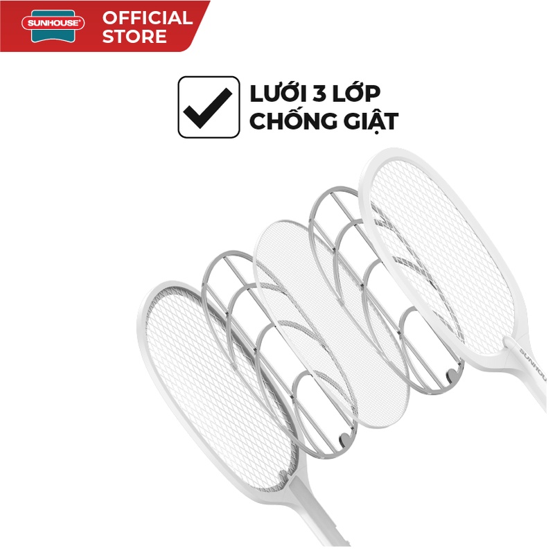 Vợt muỗi thông minh SUNHOUSE 3IN1 SHE- PRO11.W - Ảnh 4