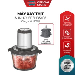 [Phiên bản mới] Máy xay thịt Sunhouse SHD5405 – Kèm lưỡi đánh bông ruốc, bóc tỏi  – 2 chế độ xay – Tự ngắt khi quá nhiệt