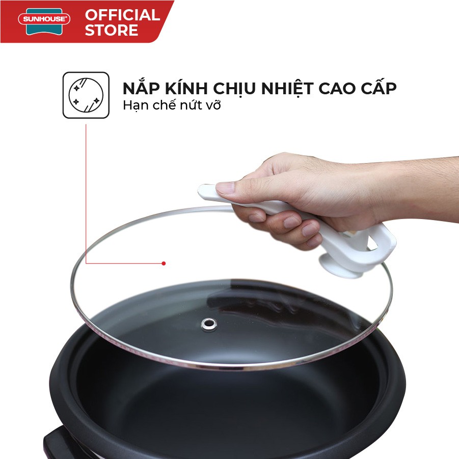 Lẩu điện Sunhouse SHD4521 - Công suất 1500W - Nồi dung tích 3L - Các bộ phận có thể tháo rời - Điều chỉnh núm xoay - Ảnh 5