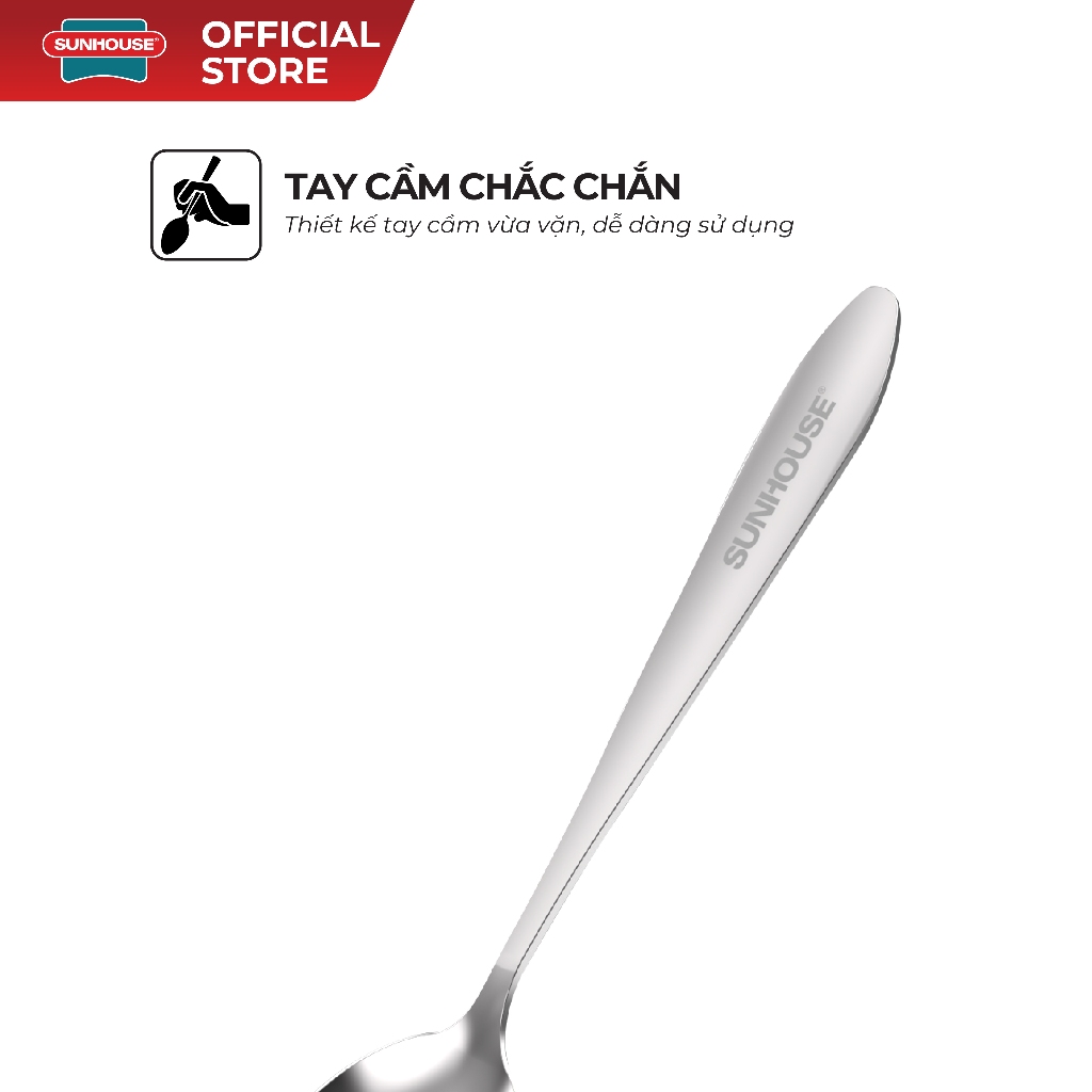 Thìa muỗng ăn lớn 210 inox Sunhouse KS-PO210I - Inox chống gỉ dày dặn - Tay cầm chắc chắn - Dễ làm sạch - Ảnh 3