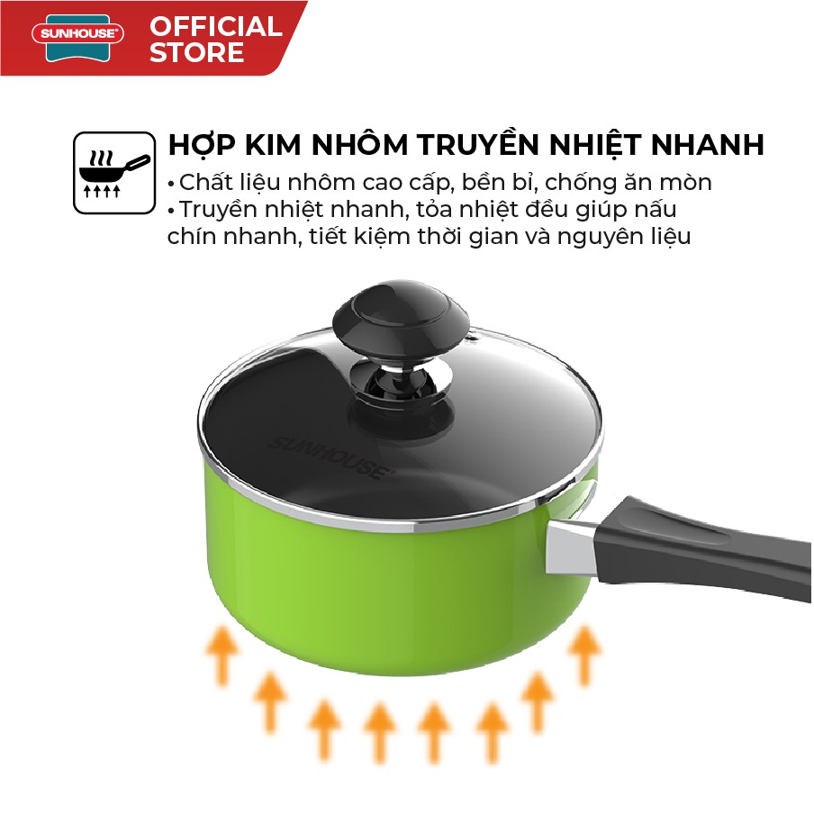 Nồi Quấy Bột Chống Dính SUNHOUSE SHG-MP14 - Đường kính 14 cm - KHÔNG DÙNG ĐƯỢC TRÊN BẾP TỪ - Ảnh 4