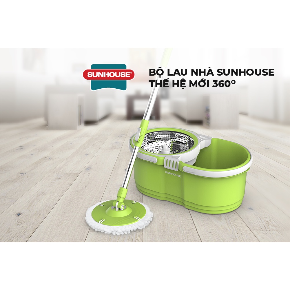 Bộ Lau Nhà Xoay 360 Độ SUNHOUSE KS-CL260PG Màu Xanh Lá - Ảnh 2