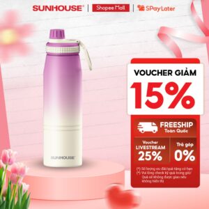 BÌnh giữ nhiệt Ignite 900ml Sunhouse KS-TU900IG/KS-TU900IP – Inox 304 – Quai xách thuận tiện