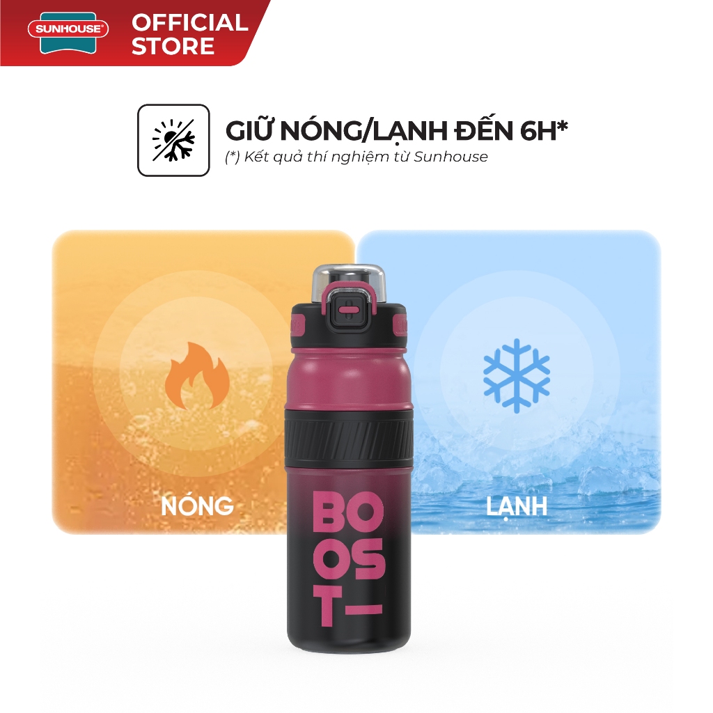 Bình giữ nhiệt Double Boost 750ml Sunhouse KS-TU750xx - Inox 316 cao cấp - Tay cầm chống trượt - Ảnh 5