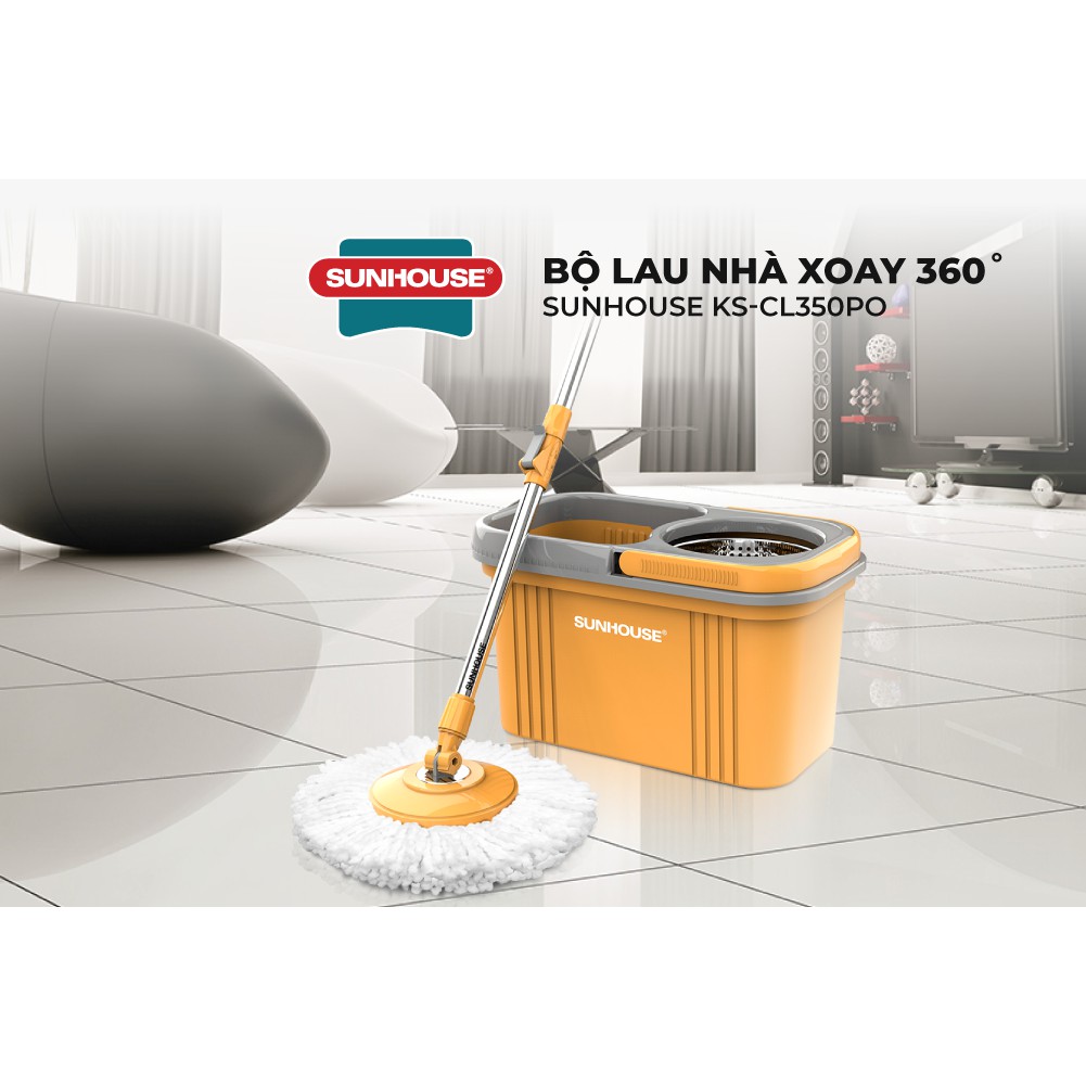 Bộ lau nhà xoay 360 độ SUNHOUSE KS-CL350PO - Ảnh 3