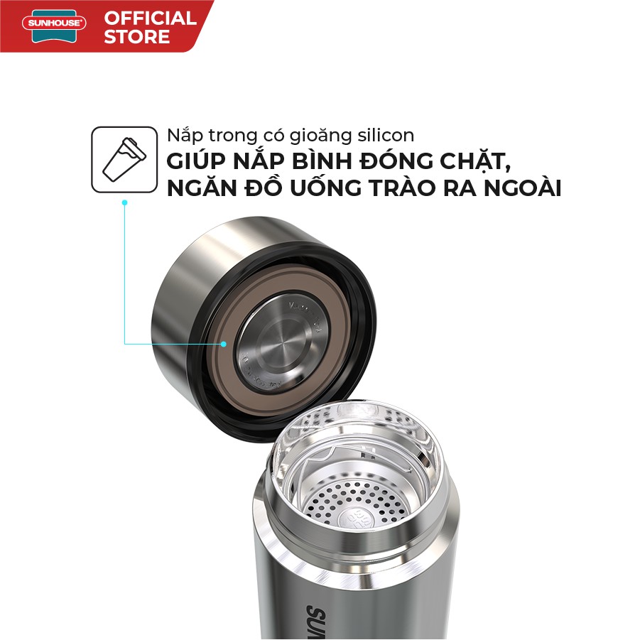 Bình giữ nhiệt Inox 304 SUNHOUSE 450ml KS-TU450I - Ảnh 6