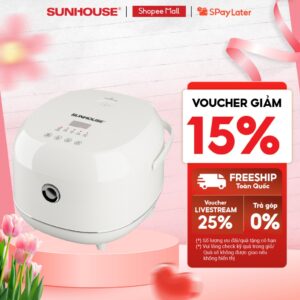 Nồi cơm điện tử 1L Sunhouse SHD8803 – Dung tích nhỏ phù hợp 1-2 người – Lòng nồi inox cao cấp – Tích hợp hẹn giờ