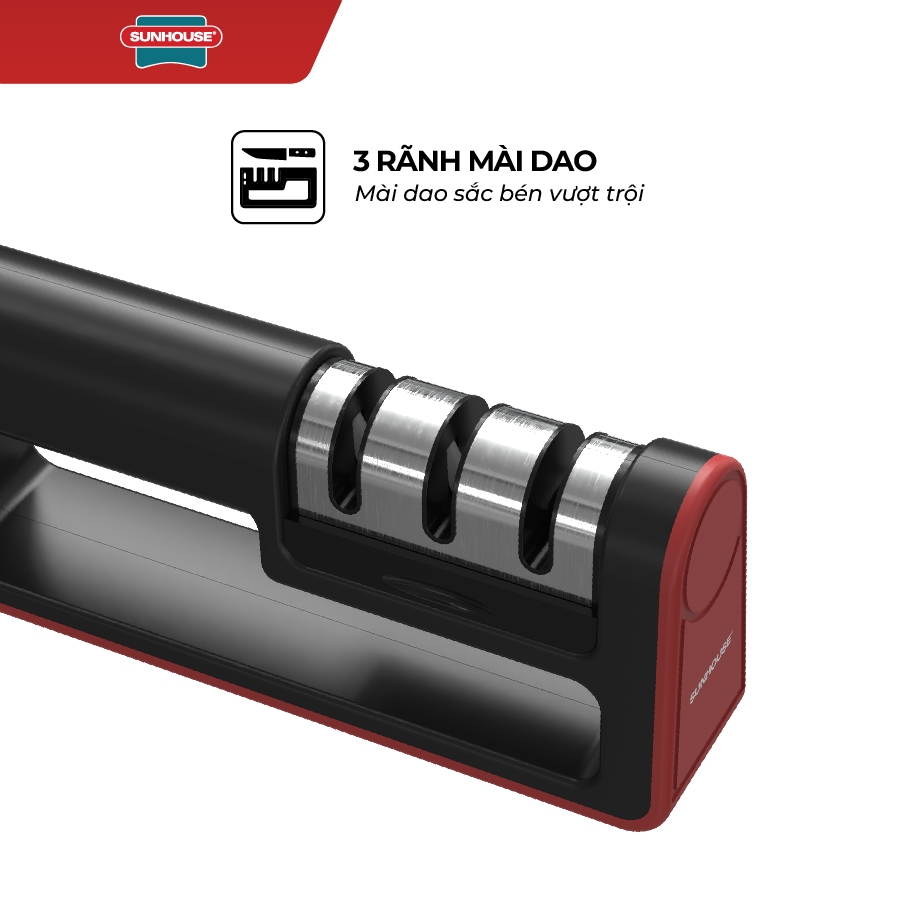 Mài dao cầm tay 3 rãnh Sunhouse KS-SH3 - Đế chống trượt an toàn - Mài sắc dao - Tay cầm tiện lợi - Dễ sử dụng - Ảnh 2
