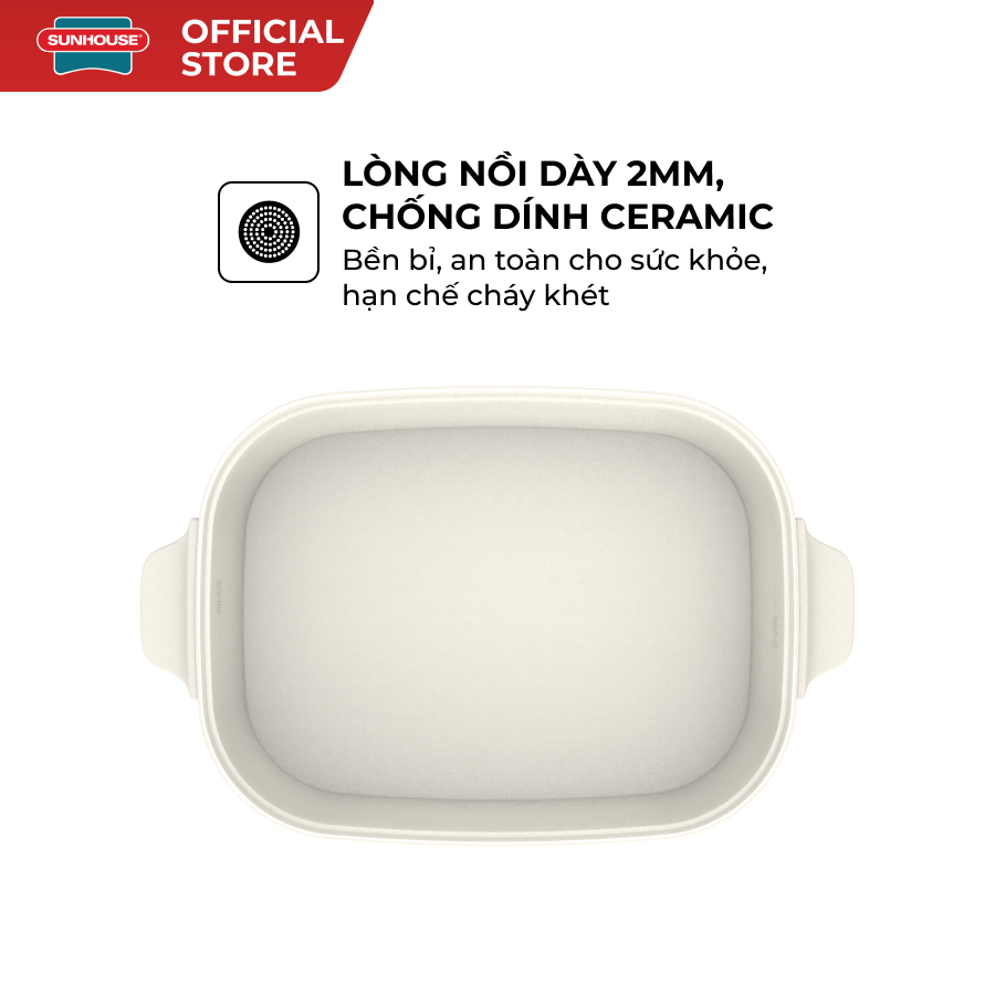 Lẩu điện 6L Sunhouse SHD4560 (1800W) - SHD4568 (2200W) , Chín tức thì trong 12 phút - Gia nhiệt trực tiếp - Ảnh 5