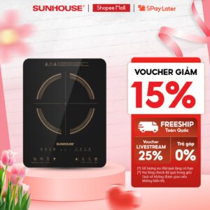 Bếp từ đơn Sunhouse SHD6803 – Công suất 2000W – Bảo hành 12 tháng – 8 chế độ nấu – Nút bấm điện tử