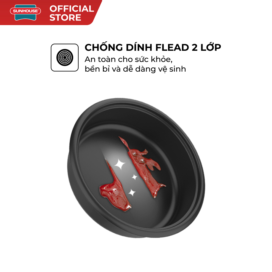 Lẩu điện 4L Sunhouse Mama SHD4548 - 1500W, 5 chức năng - Chống dính Flead 2 lớp - Tự ngắt khi quá nhiệt - Ảnh 5