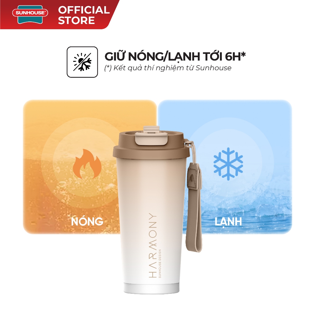 Bình giữ nhiệt Harmony 500ml Sunhouse KS-TU500 - Inox 316 - Giữ nhiệt nóng & lạnh tới 8 giờ - Vòi uống 2 chế độ - Ảnh 5