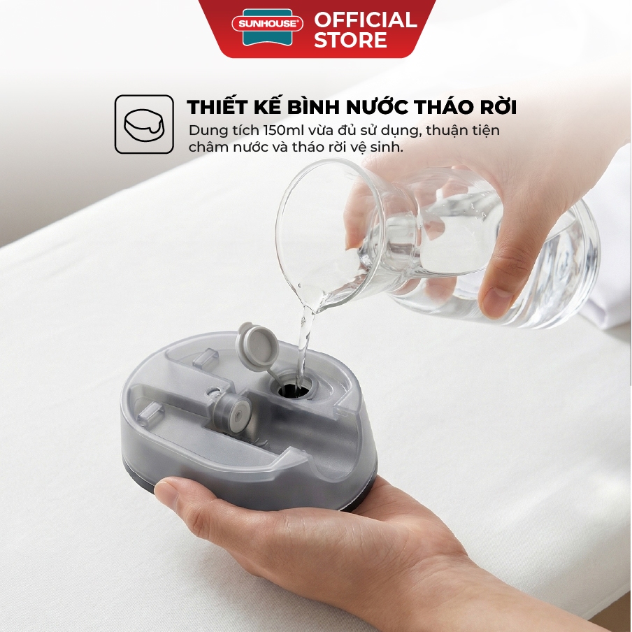 Bàn là hơi cầm tay Sunhouse SHD2177 - Đầu ủi gập linh hoạt - Công suất 1250W - 2 chế độ phun hơi phù hợp mọi loại vải - Ảnh 5