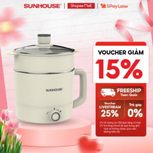 Lẩu điện mini đa năng Sunhouse 1,6L (SHD4516) – 2L (SHD4517) – Đa năng 4in1 – Lòng nồi inox 304 – Tích hợp tay cầm