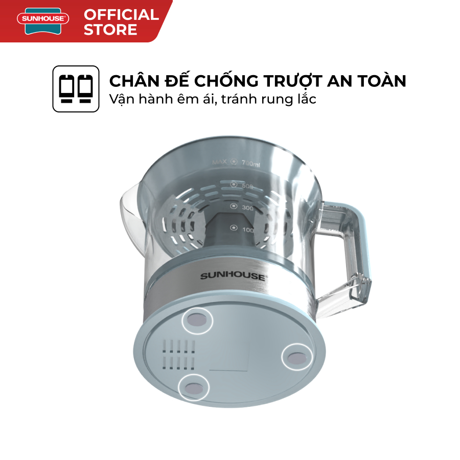 Máy vắt cam Sunhouse SHD5511 - 7L, 25W - Màu xanh, 2 đầu vắt, tự động đảo chiều - Đế chống trượt - Bảo hành 12 tháng - Ảnh 4