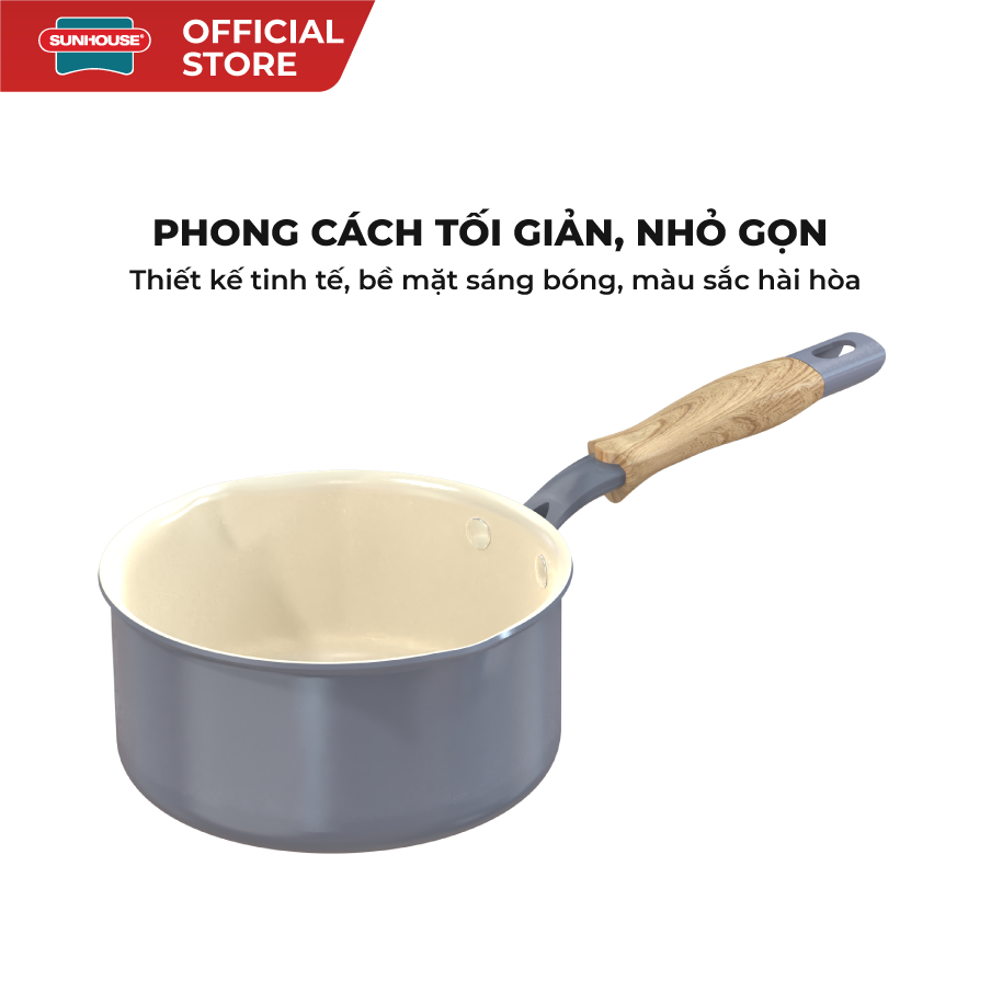 Quánh phủ sứ đáy từ Sunhouse Healthy MP16B - Chống dính Ceramic - Bắt từ nhanh, dùng trên mọi loại bếp - Ảnh 4