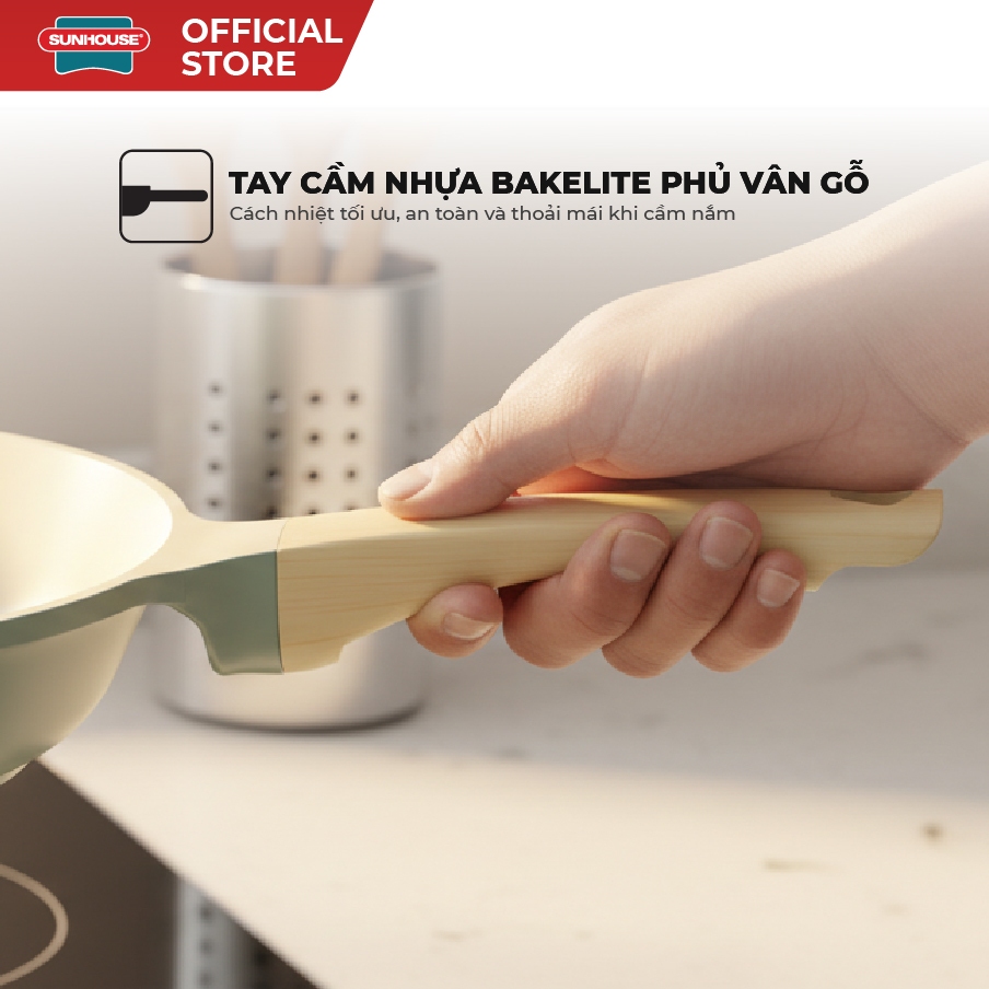 Chảo chống dính đáy từ Sunhouse SHG20-26-28EC - Công nghệ đúc nguyên khối - Chống dính 2 lớp - Sử dụng mọi loại bếp - Ảnh 6