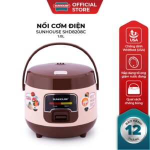 Nồi cơm điện mini SUNHOUSE 1L SHD8208C – Lòng nồi dày 1,6mm – Phủ chống dính Whitford