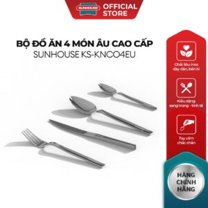 Bộ đồ ăn 4 món Âu cao cấp Sunhouse KS-CO4EU – Inox bền bỉ, an toàn – Kiểu dáng sang trọng – Tay cầm chắc chắn