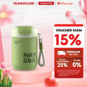 Bình giữ nhiệt Flavor Up 400ml Sunhouse KS-TU400FG – Inox 304 an toàn – Nắp bật tiện lợi – Zoăng kín chống dò nước