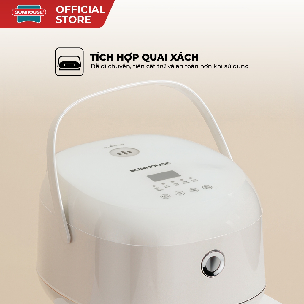 Nồi cơm điện tử 1L Sunhouse SHD8803 - Dung tích nhỏ phù hợp 1-2 người - Lòng nồi inox cao cấp - Tích hợp hẹn giờ - Ảnh 6
