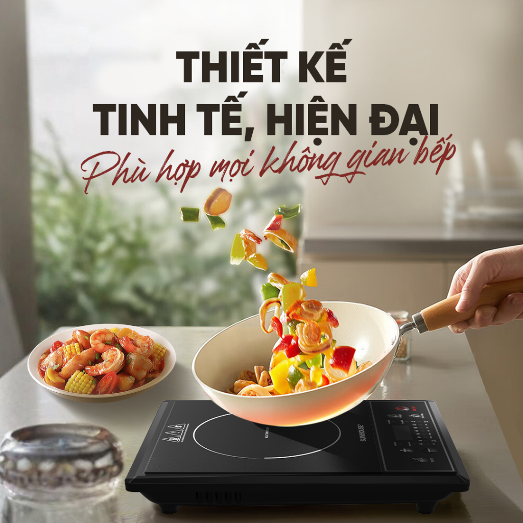 Bếp từ đơn Sunhouse SHD6154 - Công suất 2000W - 8 chế độ nấu - 10 mức nhiệt - Chế độ hẹn giờ - Bảo hành 12 tháng - Ảnh 8