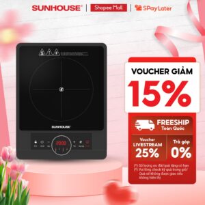 Bếp hồng ngoại Sunhouse SHD6012A – Công suất 2000W – Mặt kính pha lê – Chế độ hẹn giờ – Khóa trẻ em – Đa chức năng