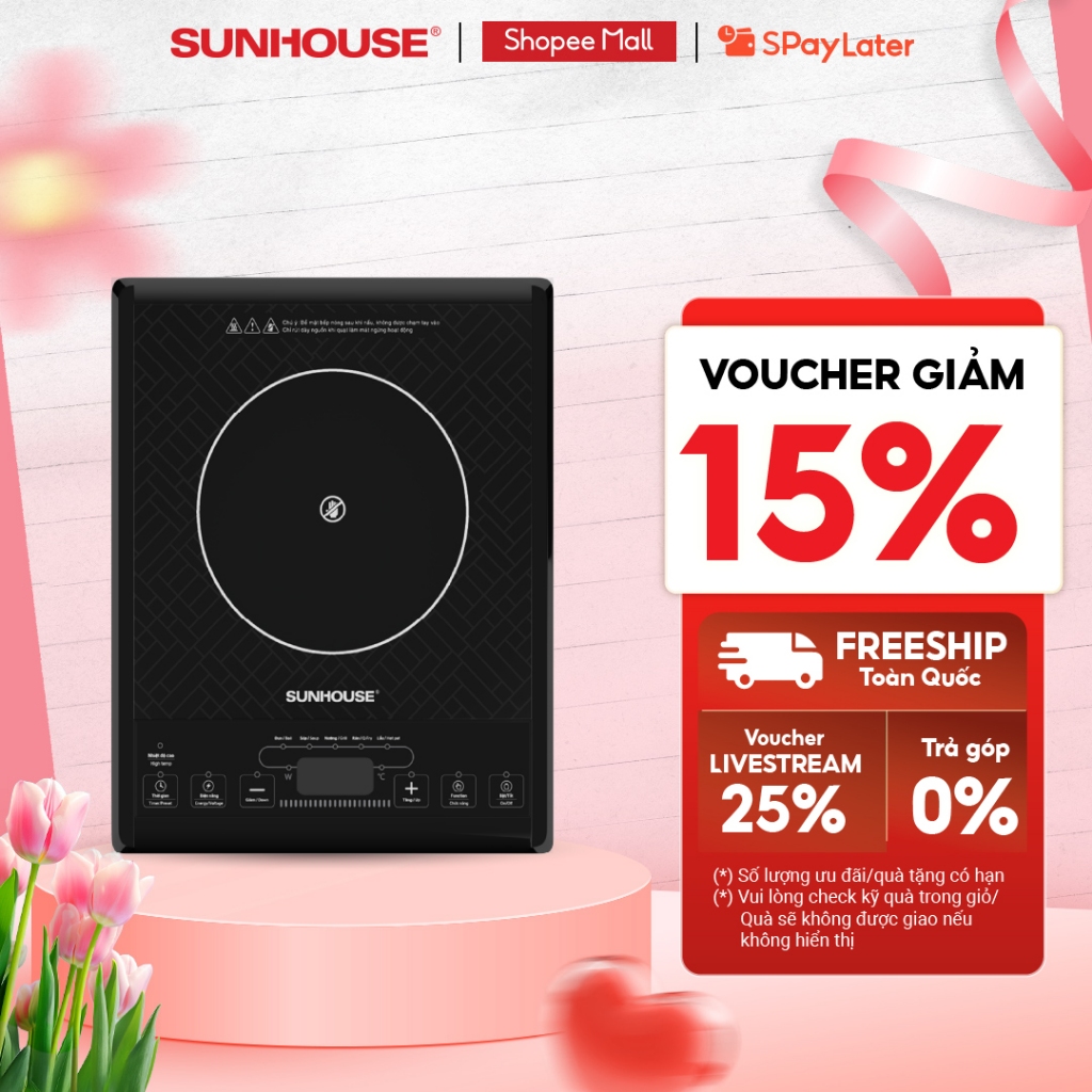 Bếp đơn hồng ngoại Sunhouse SHD6011 - Công suất 2000W - Phím bấm điện tử - 5 chế độ nấu - Bảo hành 12 tháng