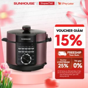 Nồi áp suất điện đa năng Sunhouse SHD1657 | Dung tích 6L | Công suất 1000W | Lòng nồi chống dính cao cấp, an toàn