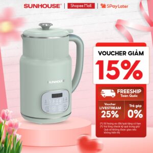 Máy Làm Sữa Hạt Đa Năng Sunhouse SHD5260 – 800ml – Cối 2 lớp – Lưỡi dao kép 8 cánh – Hẹn giờ nấu thông minh