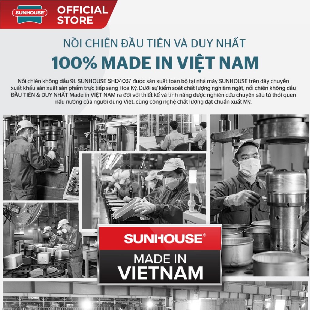 Nồi chiên không dầu 9L Sunhouse SHD4037 - Công nghệ Rapid Air 360 độ - Chống dính Whitford siêu bền - Ảnh 3
