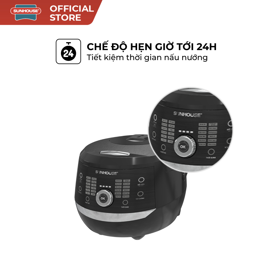 Nồi cơm điện tử 1.8L Sunhouse SHD8911 - 21 chế độ cài sẵn - Hẹn giờ 24H - Bảo hành 12 tháng chính hãng - Ảnh 4
