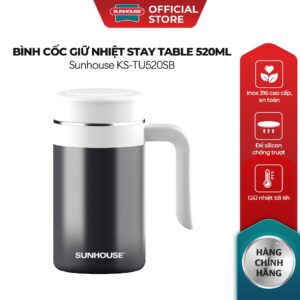Bình cốc giữ nhiệt Stay Table 520ml Sunhouse KS-TU520SB – Inox 316 cao cấp – Quai xách tiện lợi
