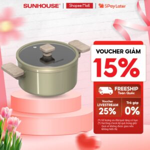 Nồi full-induction SUNHOUSE TITANIUM PLASMA ST2210P-18/20/24 cm – Chống dính từ Thụy Sĩ – Tay cầm cách nhiệt