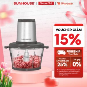 [Phiên bản mới] Máy xay thịt Sunhouse SHD5405 – Kèm lưỡi đánh bông ruốc, bóc tỏi  – 2 chế độ xay – Tự ngắt khi quá nhiệt