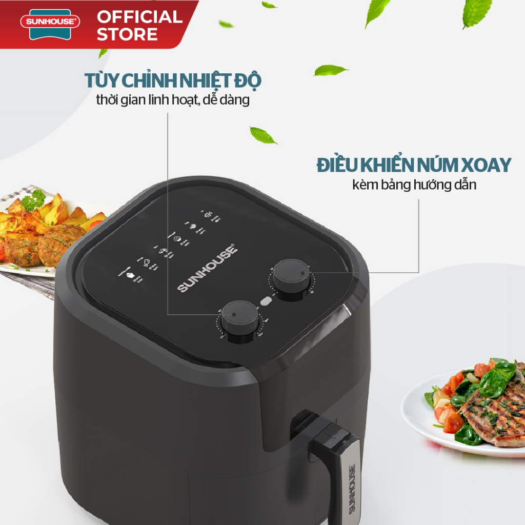 Nồi chiên không dầu 9L Sunhouse SHD4037 - Công nghệ Rapid Air 360 độ - Chống dính Whitford siêu bền - Ảnh 7