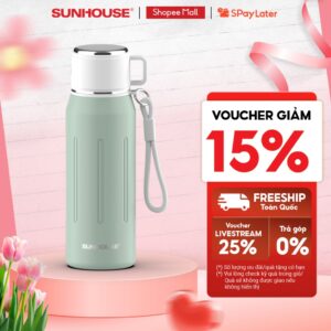 Bình giữ nhiệt Dual Sip 750ml Sunhouse  KS-TU750DG – Inox 316 cao cấp – Giữ nhiệt tới 10h – Cốc uống tiện lợi