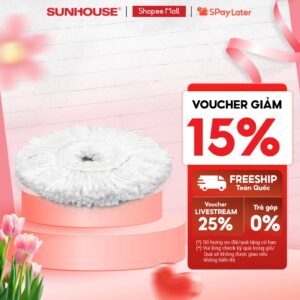 Bông Lau Nhà Microfiber Xoay 360 Độ SUNHOUSE KS-CO350M Đường Kính 360