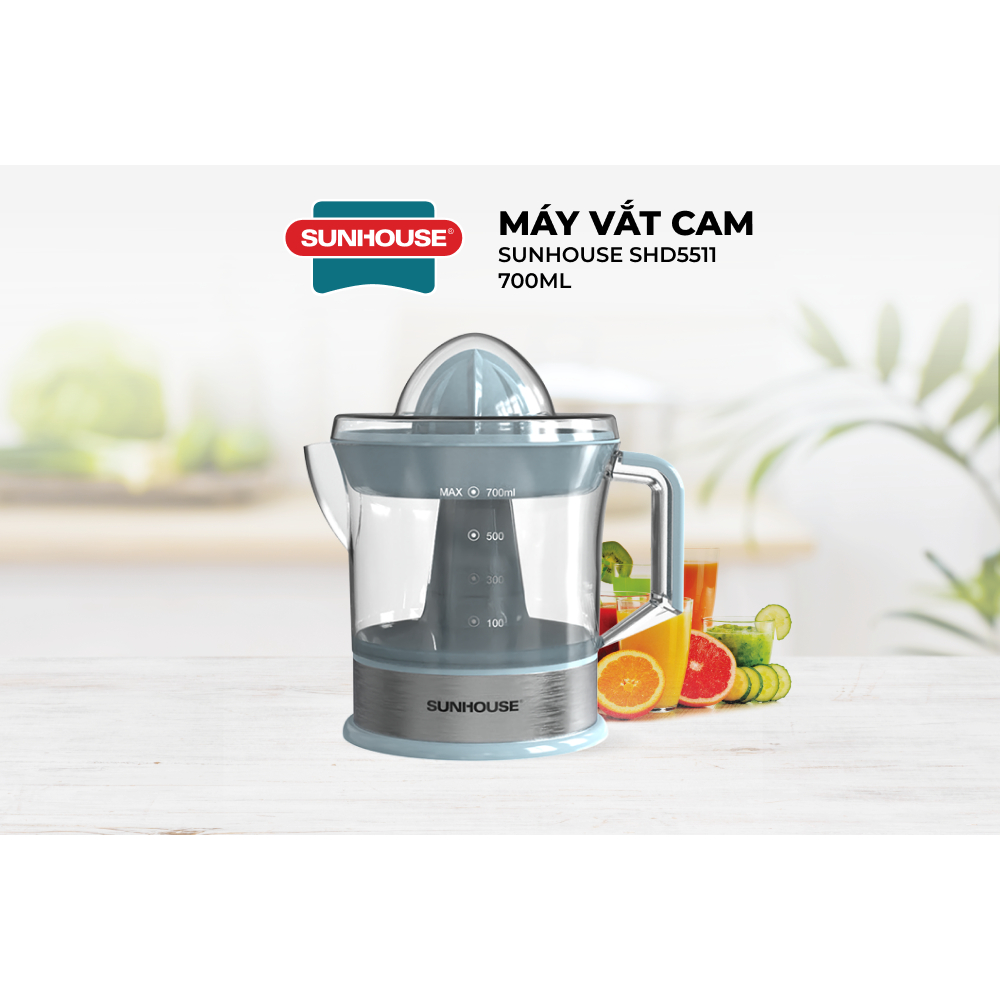 Máy vắt cam Sunhouse SHD5511 - 7L, 25W - Màu xanh, 2 đầu vắt, tự động đảo chiều - Đế chống trượt - Bảo hành 12 tháng - Ảnh 7
