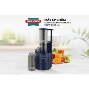 Máy ép chậm Sunhouse SHD5512 – Công suất lớn 250W, Dung tích 600ml – Tự ngắt khi quá nhiệt – Bảo hành chính hãng
