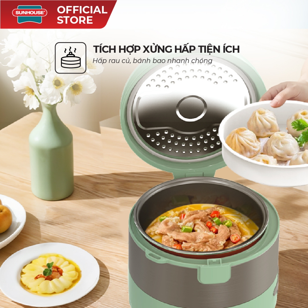 Nồi cơm điện 1.8L Sunhouse SHD8604 - Dung tích lớn 1.8L - Chống dính FLEAD vân tổ ong - Công suất 700W - Ảnh 6