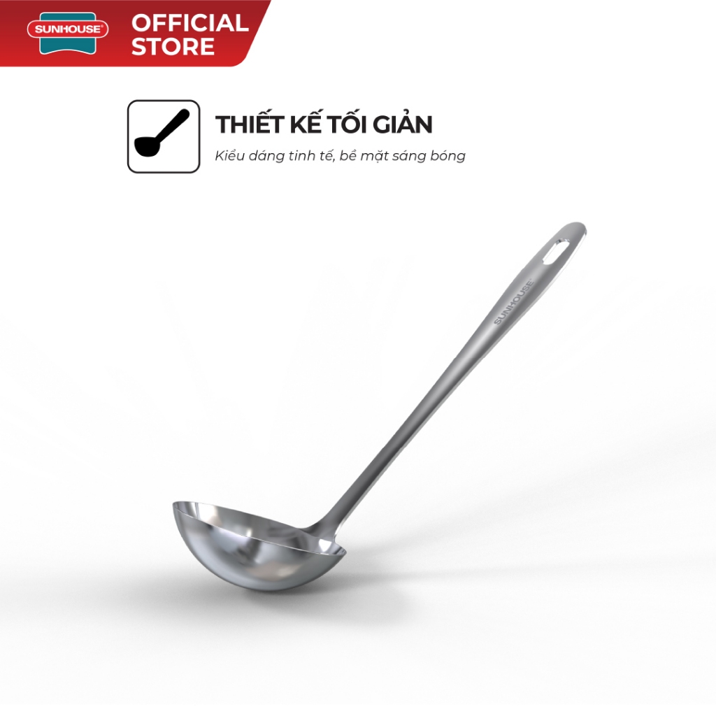 Muôi vá múc canh 290 inox Sunhouse KS-LA290I - Inox chống gỉ dày dặn - Tay cầm chắc chắn - Dễ vệ sinh - Ảnh 3