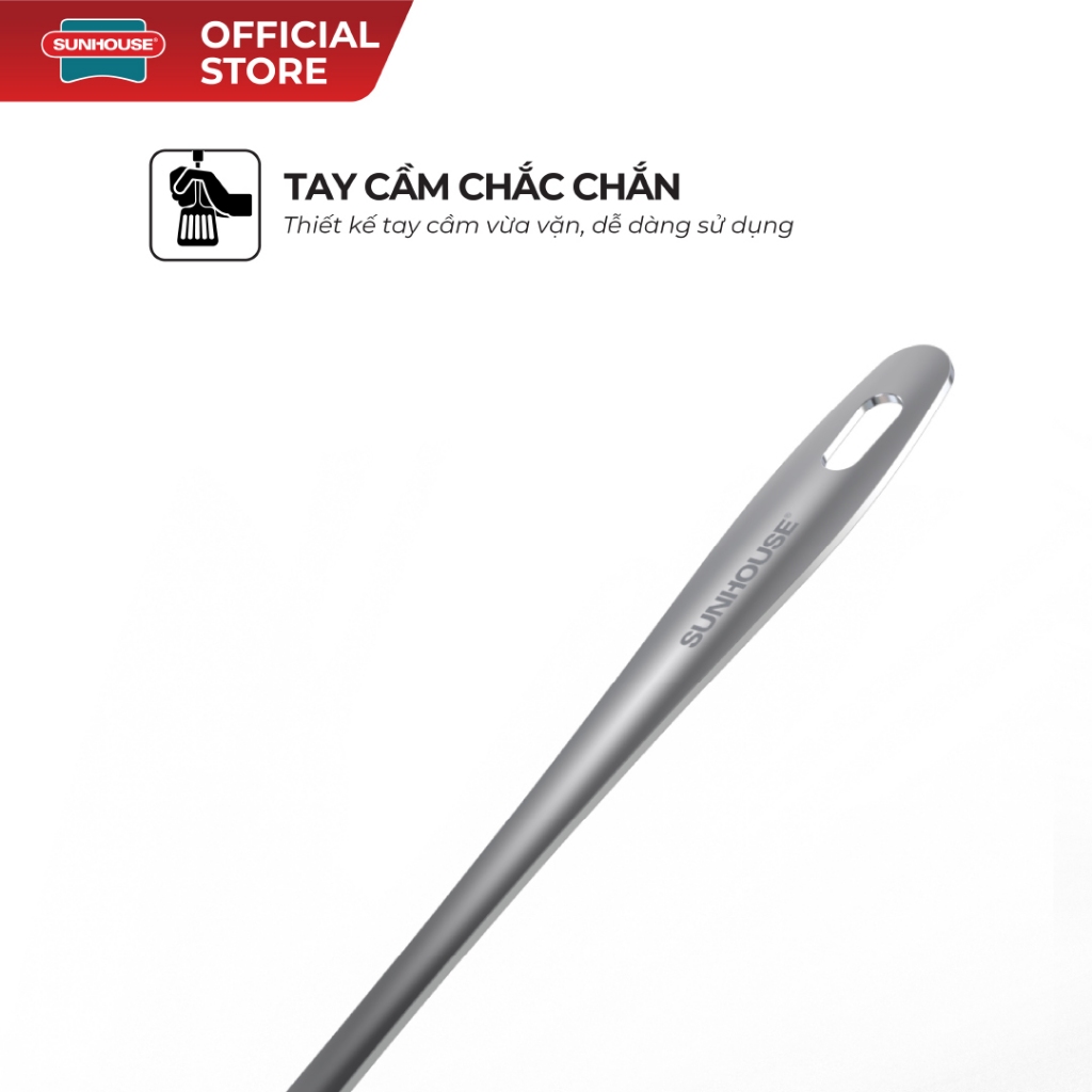 Xẻng sạn chiên xào 330 inox Sunhouse KS-TU330I - Inox chống gỉ dày dặn - Tay cầm chắc chắn - Dễ vệ sinh - Ảnh 4