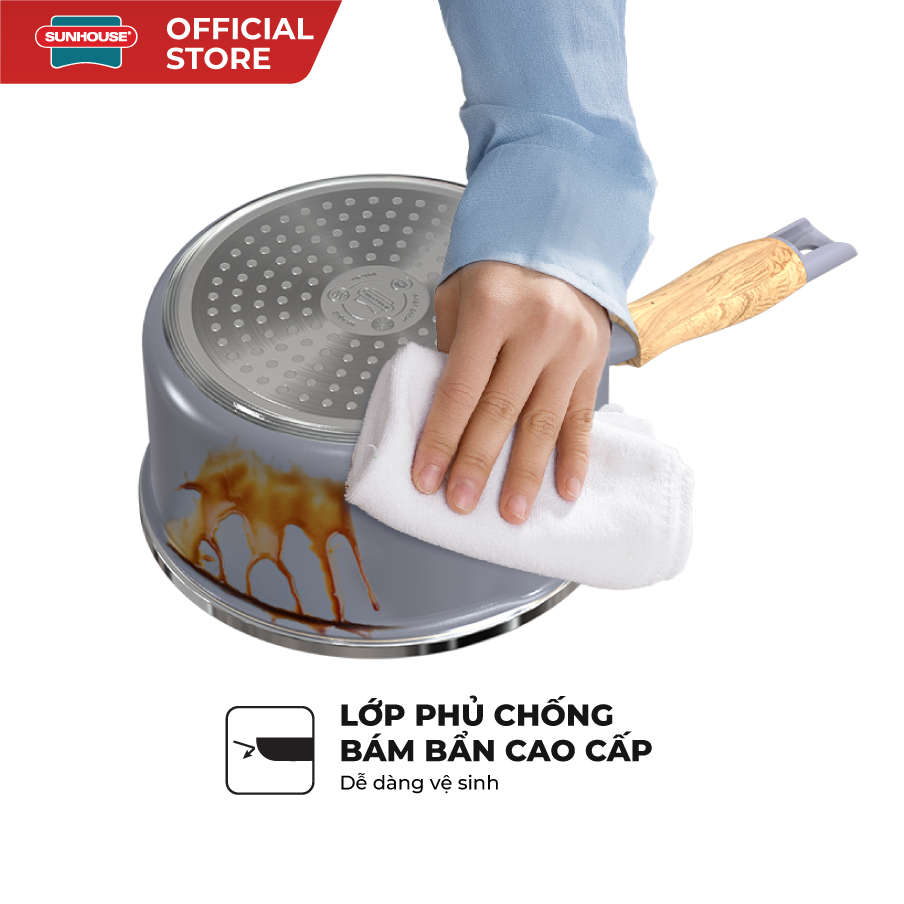 Quánh phủ sứ đáy từ Sunhouse Healthy MP16B - Chống dính Ceramic - Bắt từ nhanh, dùng trên mọi loại bếp - Ảnh 8