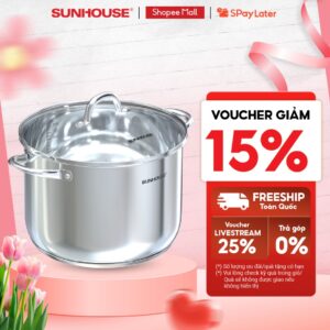 Nồi Luộc Gà Inox 3 Đáy SUNHOUSE SHG301-xx (Size 32 cm) – Đáy 3 Lớp Truyền Nhiệt Nhanh