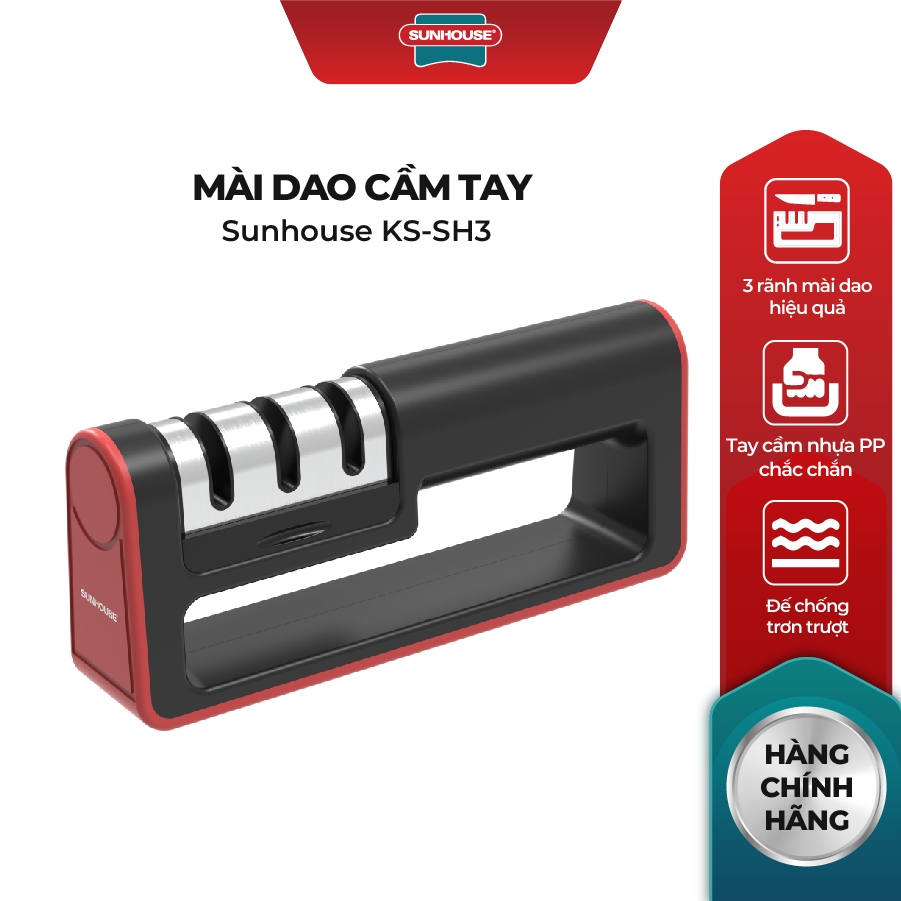 Mài dao cầm tay 3 rãnh Sunhouse KS-SH3 - Đế chống trượt an toàn - Mài sắc dao - Tay cầm tiện lợi - Dễ sử dụng