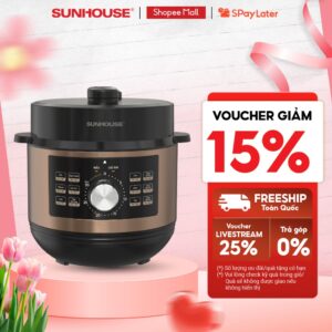 Nồi áp suất điện đa năng Sunhouse SHD1656 – Xả áp an toàn – Đa chức năng 12IN1