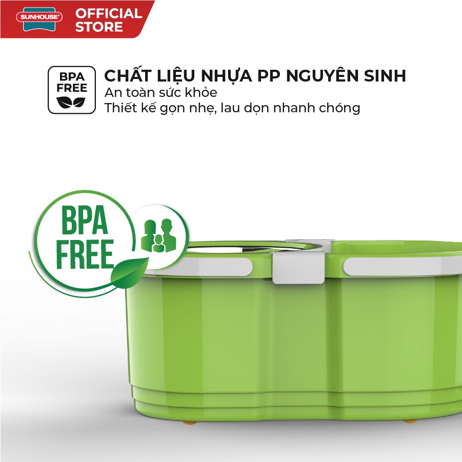 Bộ Lau Nhà Xoay 360 Độ SUNHOUSE KS-CL260PG Màu Xanh Lá - Ảnh 3