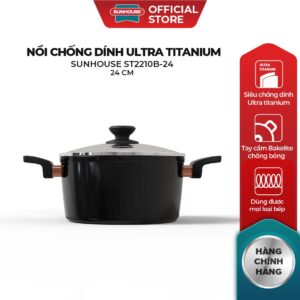 Nồi chống dính Ultra titanium SUNHOUSE ST2210B18-20-24cm